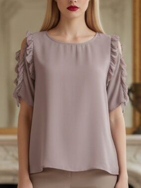 Ann Taylor Silk Blend Violet Blouse | Purple Luxury Top | Petite 4P